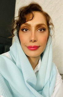 Painter Samira in her studio